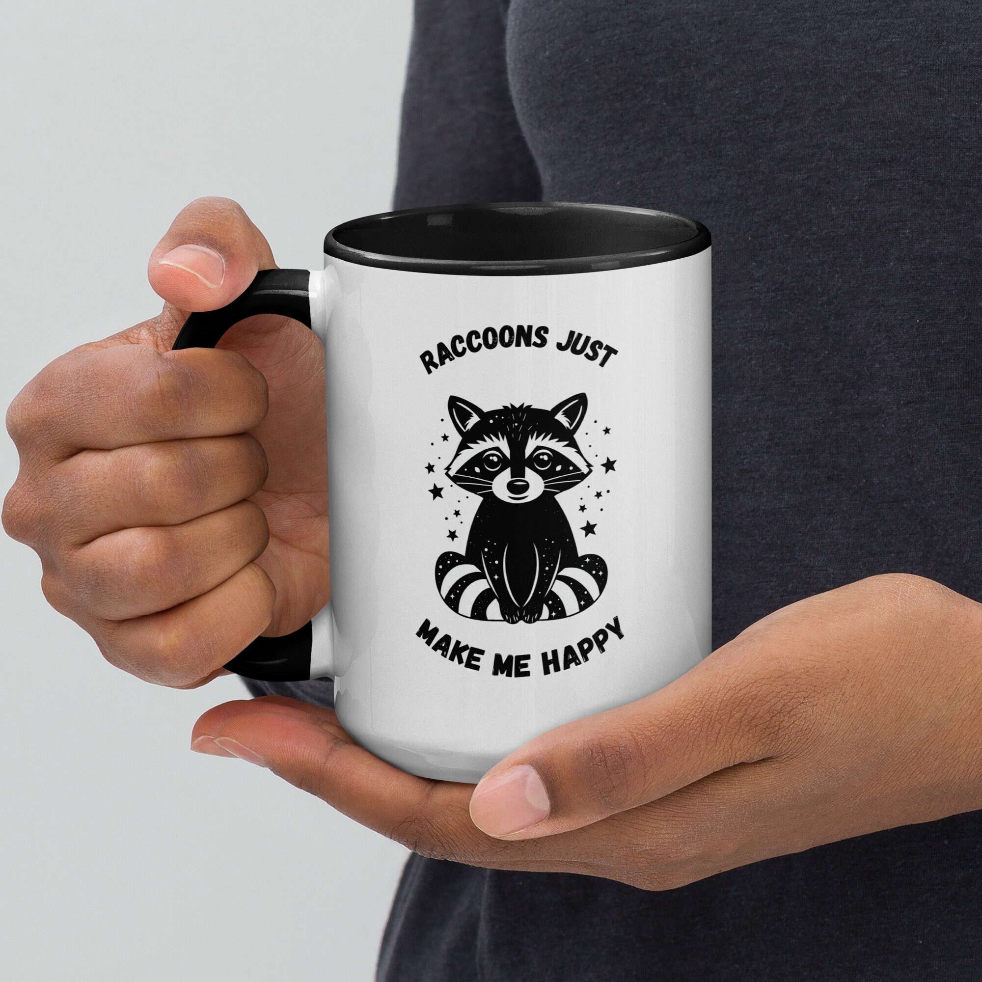 Raccoons Make Me Happy Mug, Raccoon Coffee Mug, Funny Sarcastic Office ...