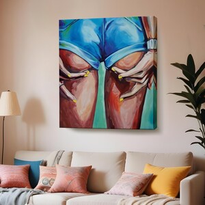 Woman&#39;S Bottom Print, Colorful Sexy Woman Canvas Print, Housewarming Gifts, Nü Canvas Wall Art, Nü Modern Wall Decor, Large Wall Art