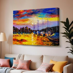 Fishing Village Canvas Wall Art, Animal Canvas Wall Decor, Animal Modern Wall Art, Animal Canvas Wall Art, Housewarming Gifts