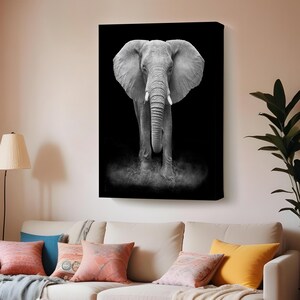 Giant Elephant Print, Large Wall Art, Animal Canvas Wall Art, Animal Canvas Wall Decor, Wall Decor Gift for Nature Enthusiasts