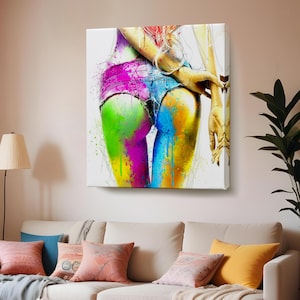 Colorful Woman&#39;S Bottom Canvas Print, Large Wall Art, Nü Canvas Wall Art, Framed Canvas Wall Art, Housewarming Gifts, Nü Modern Wall Decor