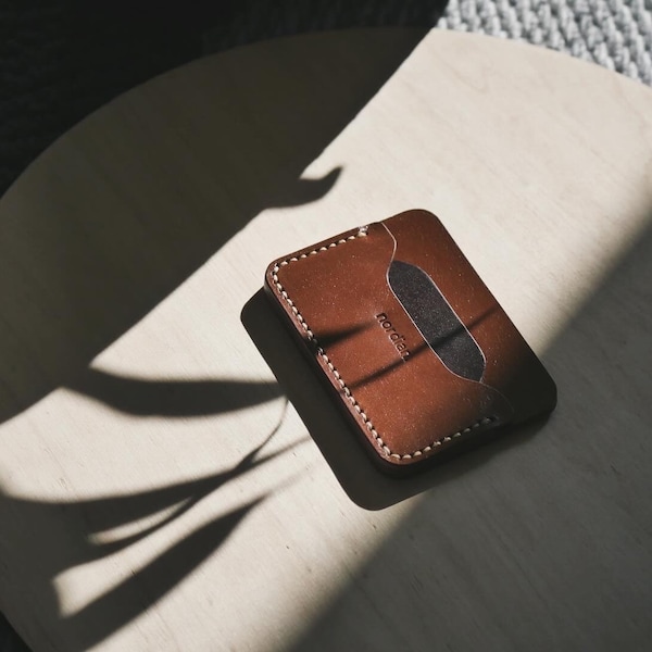 Handmade Wallet Cardholder Personalized Leather Kartenhalter Kartenetui Echt Leder Handgemacht Portemonnaie