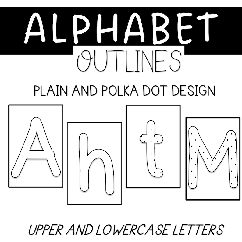 Letter Outlines for Alphabet Craft Templates Etsy