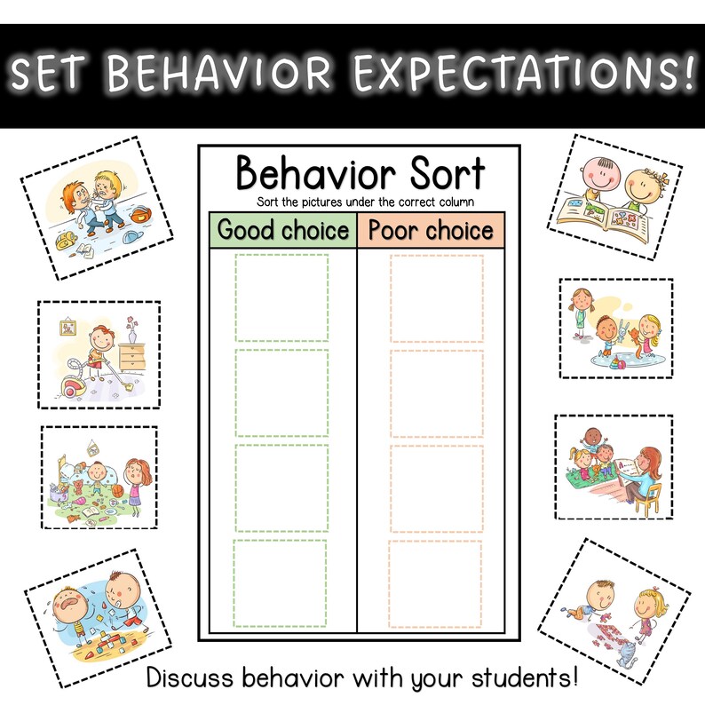 Behavior Reflection Sorting Activity- Social Skills Development - Etsy