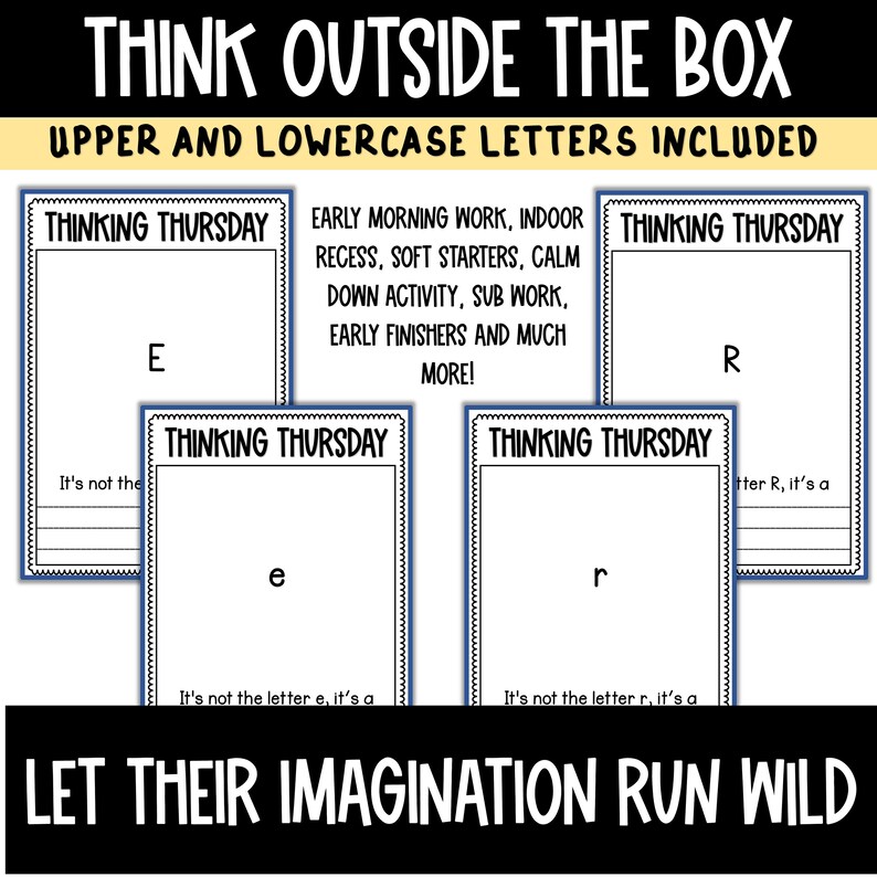 Think Outside the Box Thursday | Doodle Drawings | Alphabet Edition - Etsy
