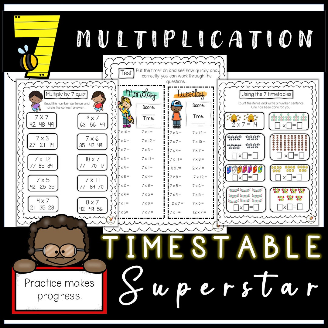 7 Timestable Multiplication Activity Booklet/worksheets/games - Etsy