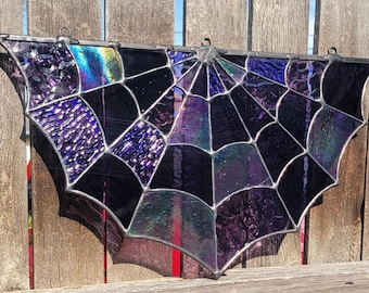 Croft Glass Purple Web