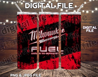 Milwaukee Red Tools Digital PNG JPEG Tumbler Wrap 20oz Skinny Tumbler Design Cup Sublimation files High quality -Digital File Download