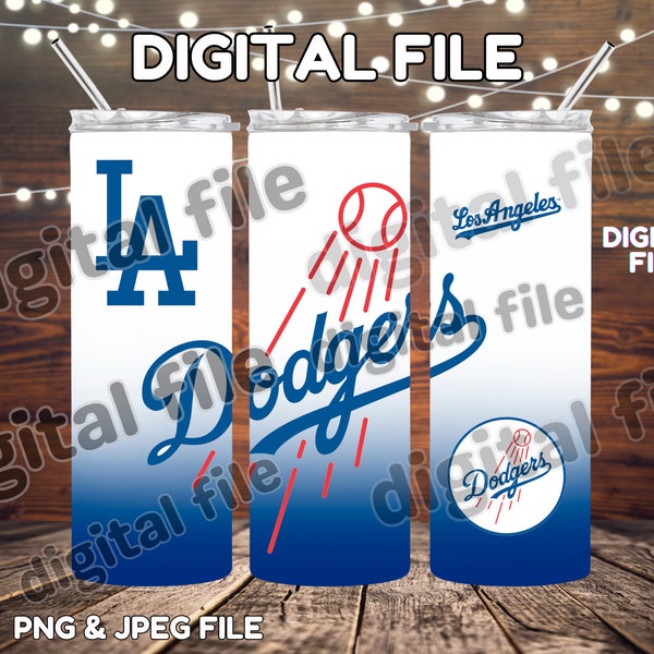 Los Angeles Wrap Baseball Tumbler Wrap 20oz Skinny Baseball Wrap Cup Sublimation files  -Digital File Download boys in Blu