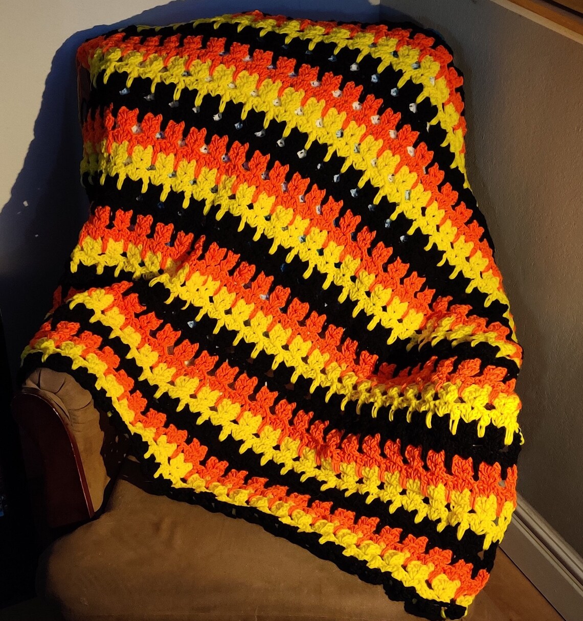 Halloween Edition Crochet Kitty Blanket Etsy