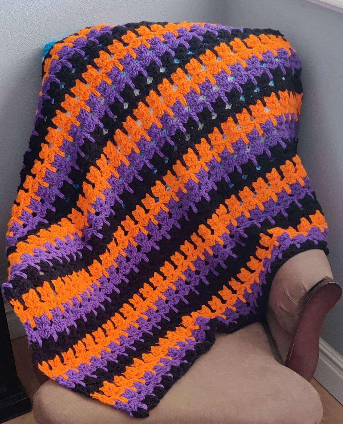 Halloween Edition Crochet Kitty Blanket Etsy