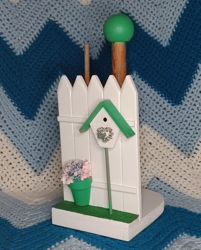 Birdhouse and Fence Paper Towel Holder Etsy