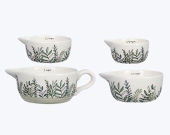  S.ROKE TTAN 4-Pieces Ceramic Measuring Cup Set