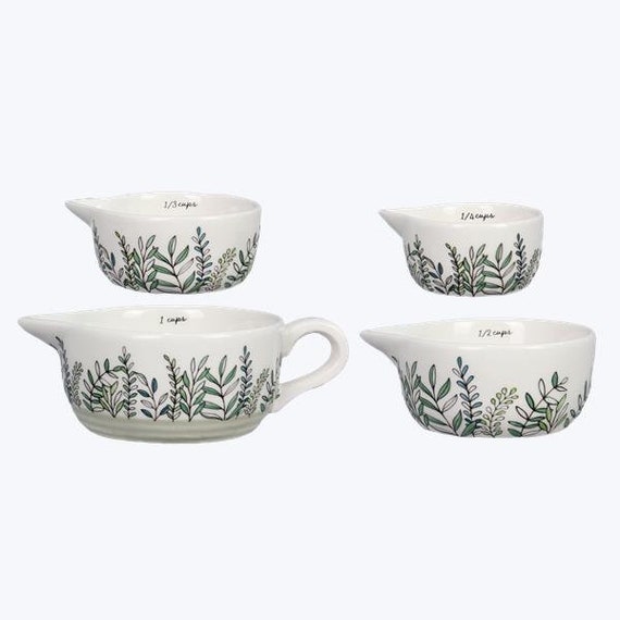 White Cottage Ceramic Measuring Cup