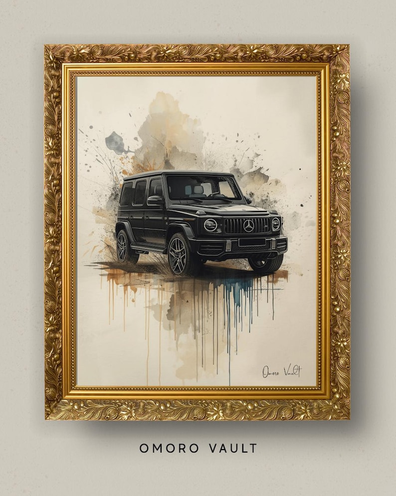 Mercedes G Wagon Watercolour Poster | Luxury Car Wall Art | AMG G-class ...