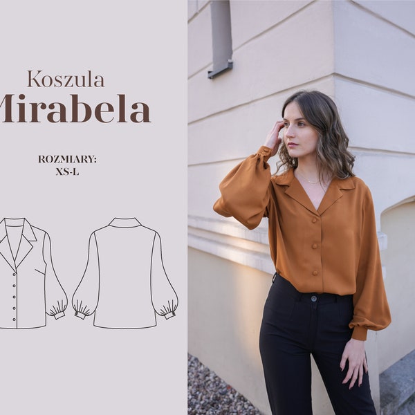 Mirabela shirt - PDF pattern - sizes XS-L