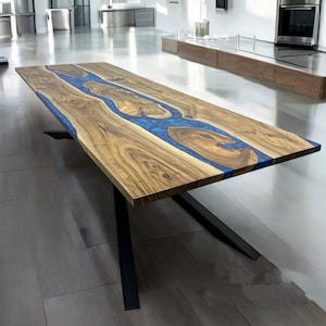 Custom Epoxy Dining Room Table | Epoxy Table | Special Dining Table | Live Edge Table| Epoxy Resin Kitchen Table