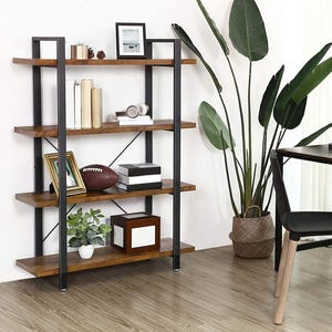 Handmade Solid Wood Bookcase: Modern Farmhouse Wall Unit