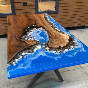 Custom Epoxy Dining Room Table | Epoxy Table | Special Dining Table | Live Edge Table| Epoxy Resin Kitchen Table