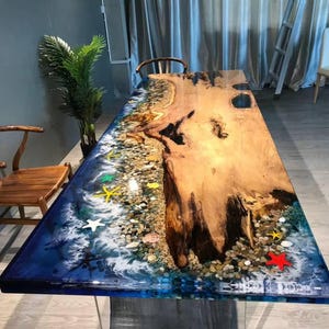 Custom Epoxy Dining Room Table | Epoxy Table | Special Dining Table | Live Edge Table| Epoxy Resin Kitchen Table