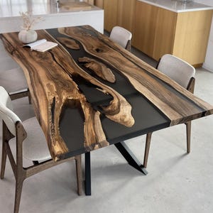 Custom Epoxy Dining Room Table | Epoxy Table | Special Dining Table | Live Edge Table| Epoxy Resin Kitchen Table