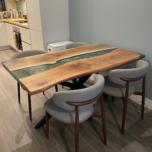 Custom Epoxy Dining Room Table | Epoxy Table | Special Dining Table | Live Edge Table| Epoxy Resin Kitchen Table