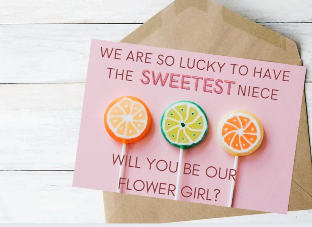 Flower Girl Proposal Card Template Will You Be Our Flower Girl for