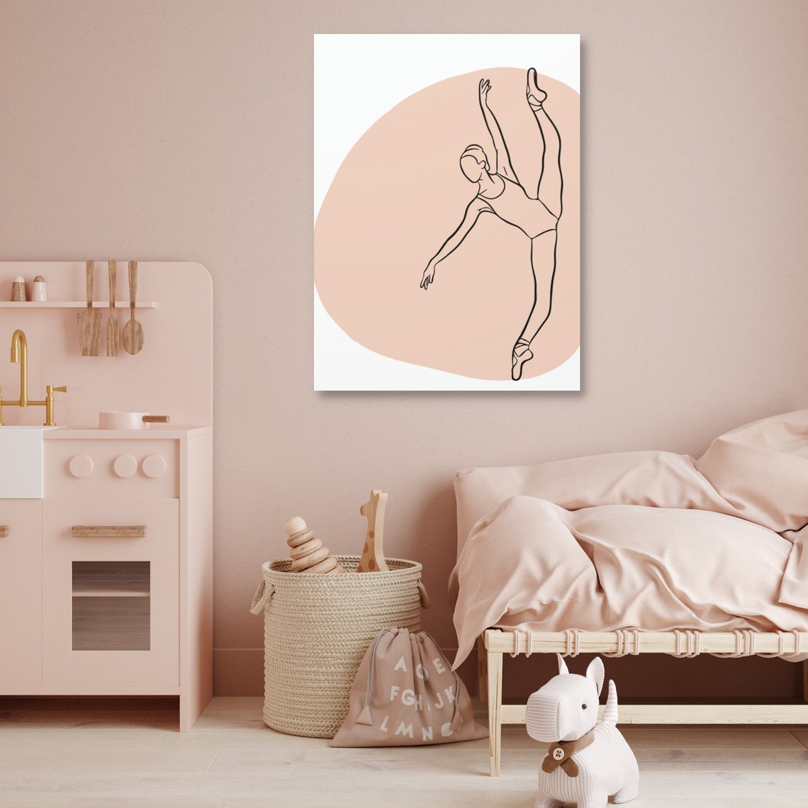 Pink Ballerina Room Wall Decor Dance Nursery Wall Decor Ballet Lover