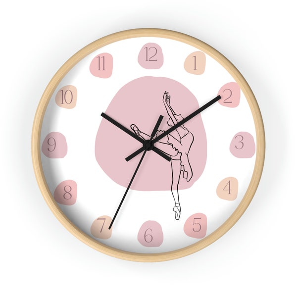 Pink Ballerina wall clock  | Dance wall clock | Ballet Lover Gift | Kids wall clock | girls ballet wall clock| ballet shoes