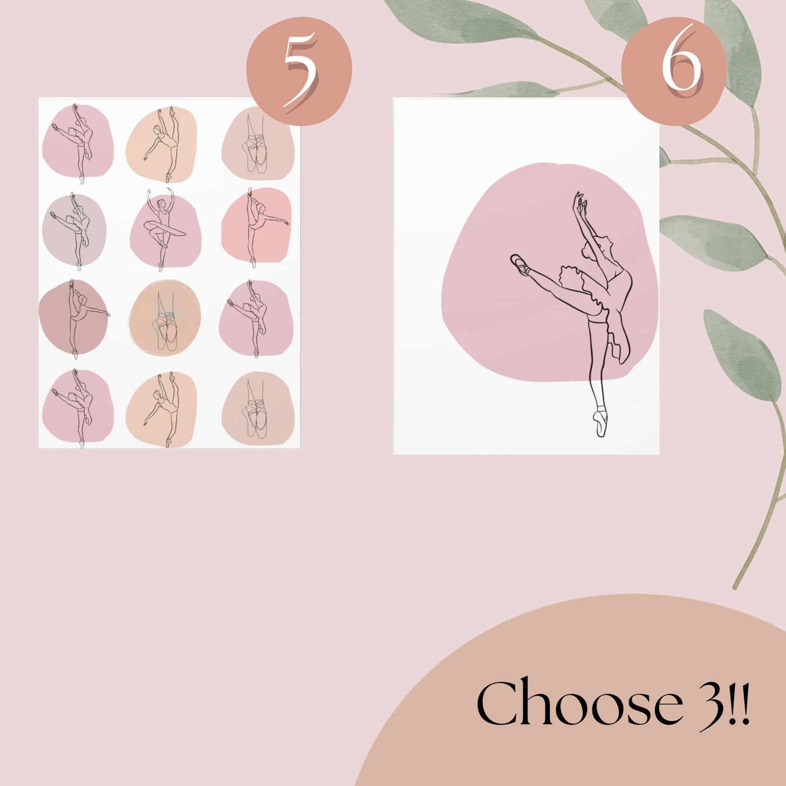 Pink Ballerina Room Wall Decor Dance Nursery Wall Decor Ballet Lover