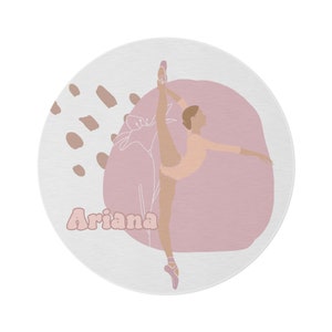 Pink Ballerina Round Rug Dance Nursery Carpet Ballet Lover Gift Kids ...