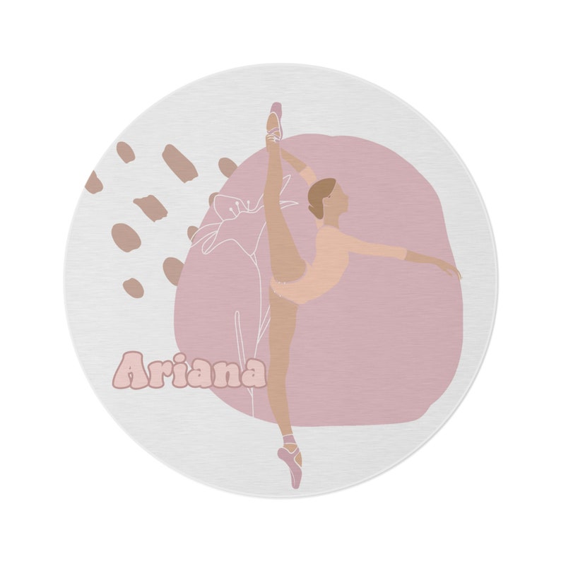 Pink Ballerina Round Rug Dance Nursery Carpet Ballet Lover Gift Kids ...