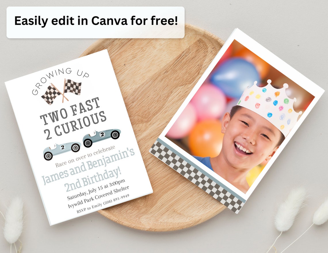 Two Fast Two Curious Birthday Invitation Template - Etsy - Two Fast Two Curious Birthday Invitation