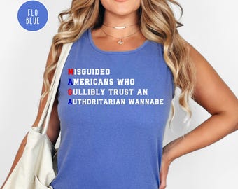 Anti MAGA Comfort Colors Tank Top Democrat Gift Shirt, MAGA Definition Shirt, Liberal Activist Tank, Anti Trump Protest Tank, MAGA Acronym