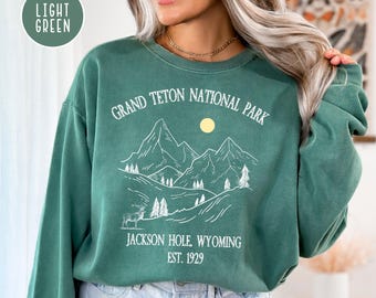 Grand Teton National Park Jackson Hole Wyoming Comfort Colors® Sweatshirt Gift, Grand Teton Sweatshirt, Grand Teton Grunge, Wyoming Shirt