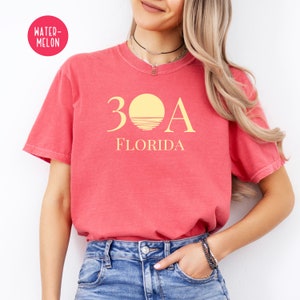 30A Florida Sunshine Comfort Colors® Tee, 30A Florida Vacation Gift, 30A Beach Vacation Shirt, Florida Panhandle Beaches, Florida Beach Tee