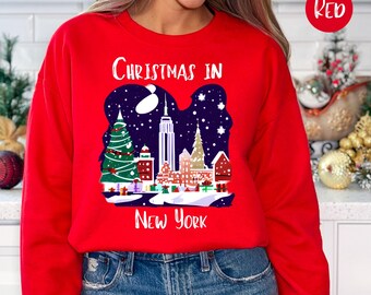 Christmas New York City Vacation Christmas Sweater Gift, Christmas in New York Sweatshirt, Christmas Empire State, Christmas NYC Xmas Gift