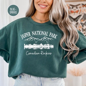 Jasper National Park Canadian Rockies Grunge Style Comfort Colors® Sweatshirt, Jasper Park Hiking Shirt, Jasper National Park Vacation Gift