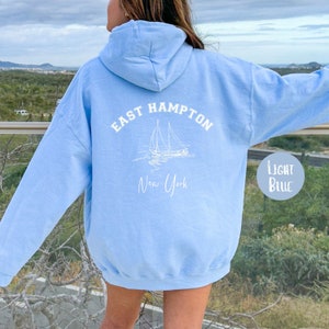 East Hampton Grunge Style Pullover Hoodie, East Hampton Vacation Gift, East Hampton Sweatshirt, Hamptons Travel Gift, Hamptons Gift Shirt