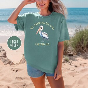 St Simons Island Georgia Comfort Colors® Tee Shirt, St Simons Island Vacation Gift Tee, St Simons Island Pelican Shirt, Georgia Travel Gift