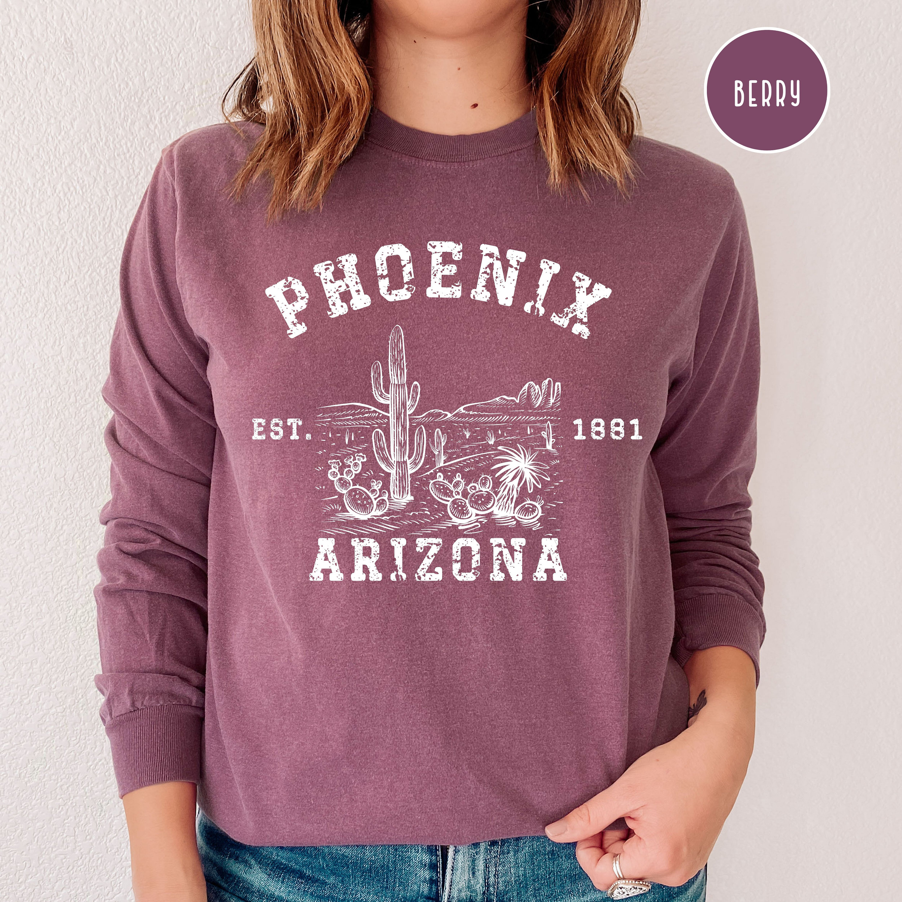 Phoenix Arizona Grunge Style Comfort Colors® Long Sleeve T-shirt