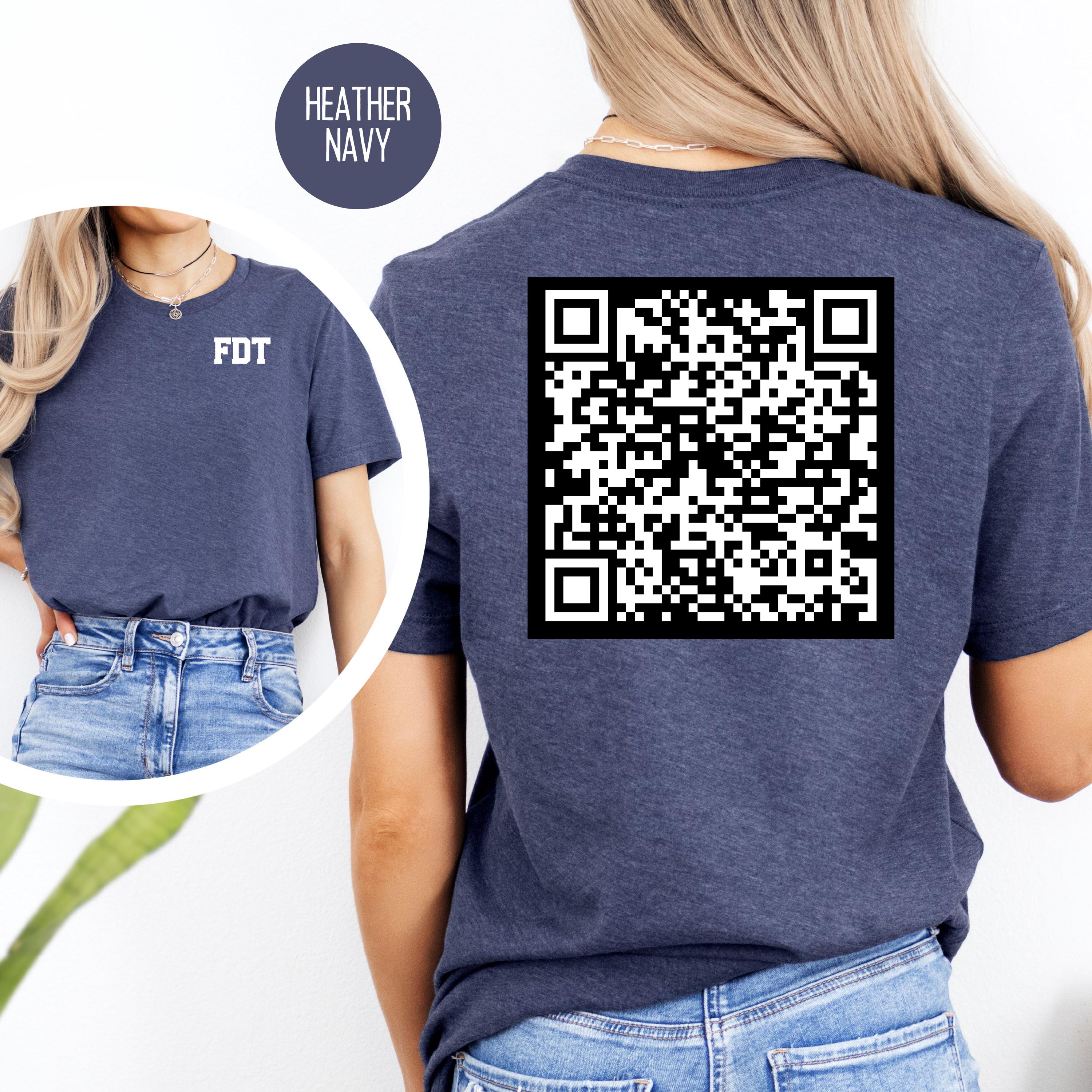 Subtel Qr Code Subtle FDT on Front, QR Code on Back Unisex Soft-style Tshirt, Fuck ...