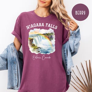 Rainbow Over Niagara Falls Canada Comfort Colors® T-Shirt, Niagara Falls Tee, Niagara Falls Vacation Tee Shirt Gift, Niagara Hiking Shirt