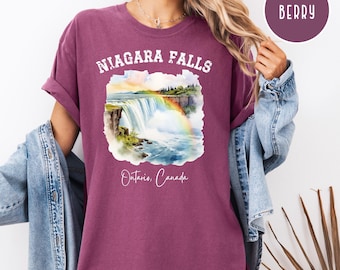 Regenbogen über Niagara Falls Canada Comfort Colors® T-Shirt, Niagara Falls Tee, Niagara Falls Urlaub T-Shirt Geschenk, Niagara Wandern Shirt