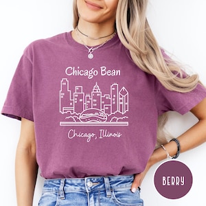 The Chicago Bean Comfort Colors® T-Shirt, Cloud Gate Sculpture in Chicago Tee, Chicago Vacation T-Shirt, Chicago Millennium Park Tee Shirt
