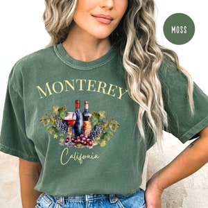 Monterey Vacation Comfort Colors® T-Shirt, California Wine Lover Gift, Monterey Winery Tour Shirt, Monterey Vineyards, Monterey Wines Shirt