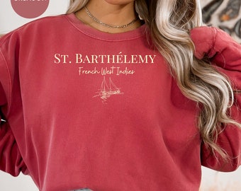St Barts Minimalist Style Comfort Colors® Sweatshirt, St. Barthélemy Französische Antillen Urlaub, Karibik Strand Pullover, St Barths