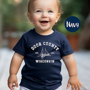 Door County Wisconsin Infant Bella Canvas Tee Shirt, Door County Kids T-Shirt, Door County Wisconsin Unisex Baby Size Crewneck TShirt