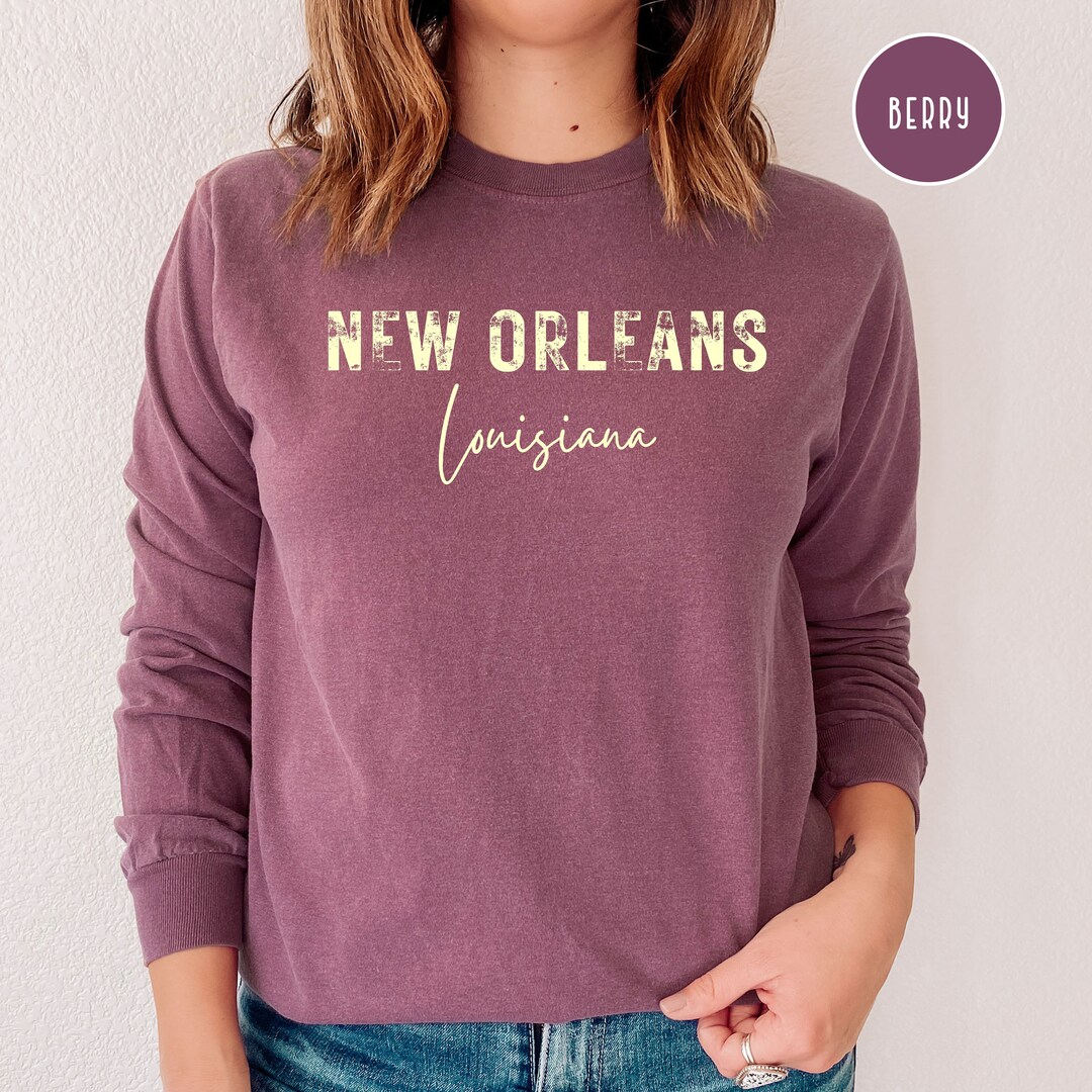 New Orleans Louisiana Minimalist Style Comfort Colors® Long Sleeve T ...