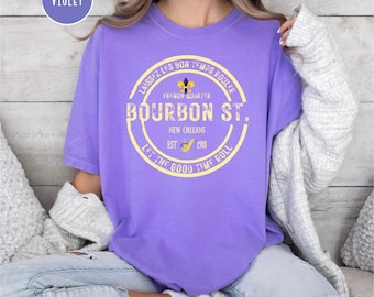 Bourbon Street New Orleans Grunge Style Comfort Colors® T-Shirt, French Quarter Bourbon Street Shirt, New Orleans Vacation Gift, Grunge Tee